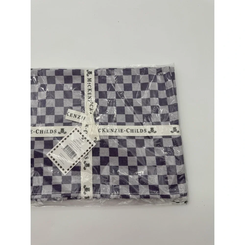 MacKenzie-Childs Plum Check Placemats Set of 4 Purple Cotton 13x18.5 NEW